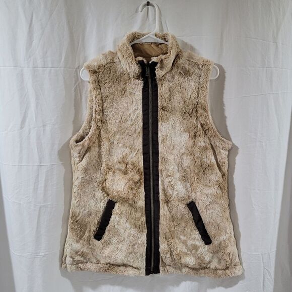 Casual Identity size medium tan brown reversible faux fur vest - Picture 2 of 8